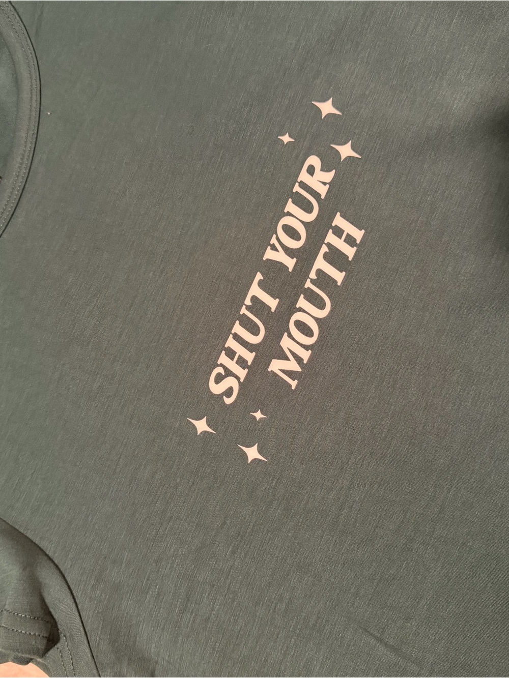 Bourbon and belles baby tee “shut your mouth”